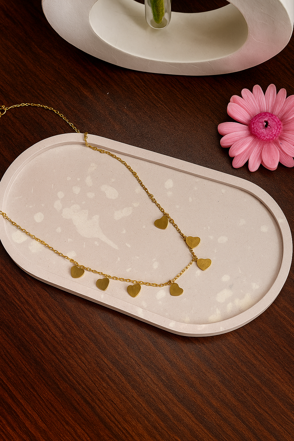 Golden Heart Charm Necklace